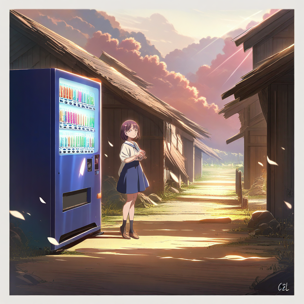 MS character introduction, thirds_L: 過労死したサラリーマンが異世界の街道に自販機として転生。話せるのは「いらっしゃいませ」等の定型音声のみ。行商少女ラミラに拾われ旅が始まる